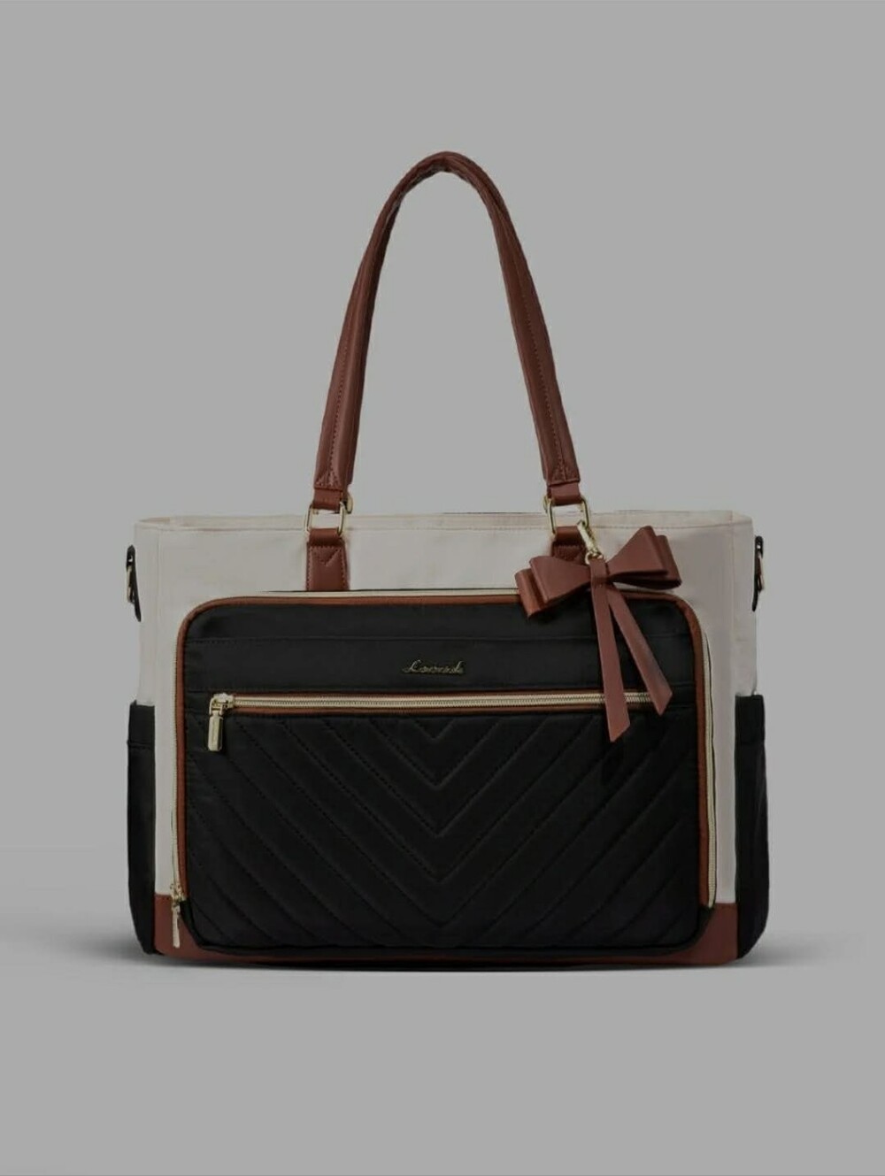 LOVEVOOK Teacher Tote Bag for Women, Work Laptop Bag Gift with Large Cup Holder,